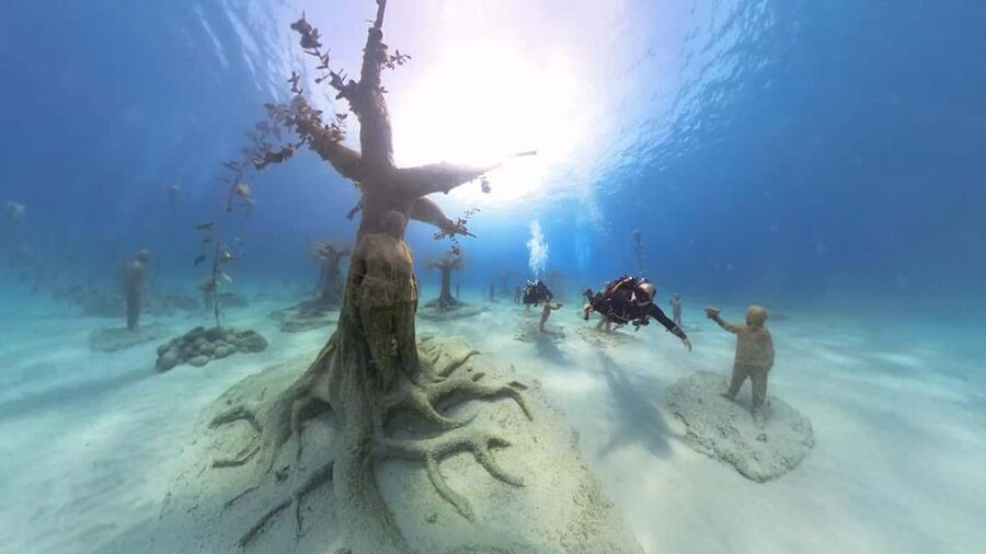 Ayia Napa: Musan Underwater Museum Scuba Dive - Descending to the sculpture forest