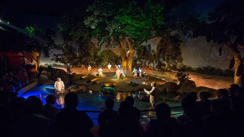 From Delhi: Akshardham Exhibition and Sahaj Anand Water Show - The Sahaj Anand water show after sunset