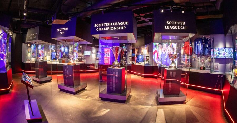 Glasgow: Rangers Football Club Museum - The trophy room and the weight of silverware